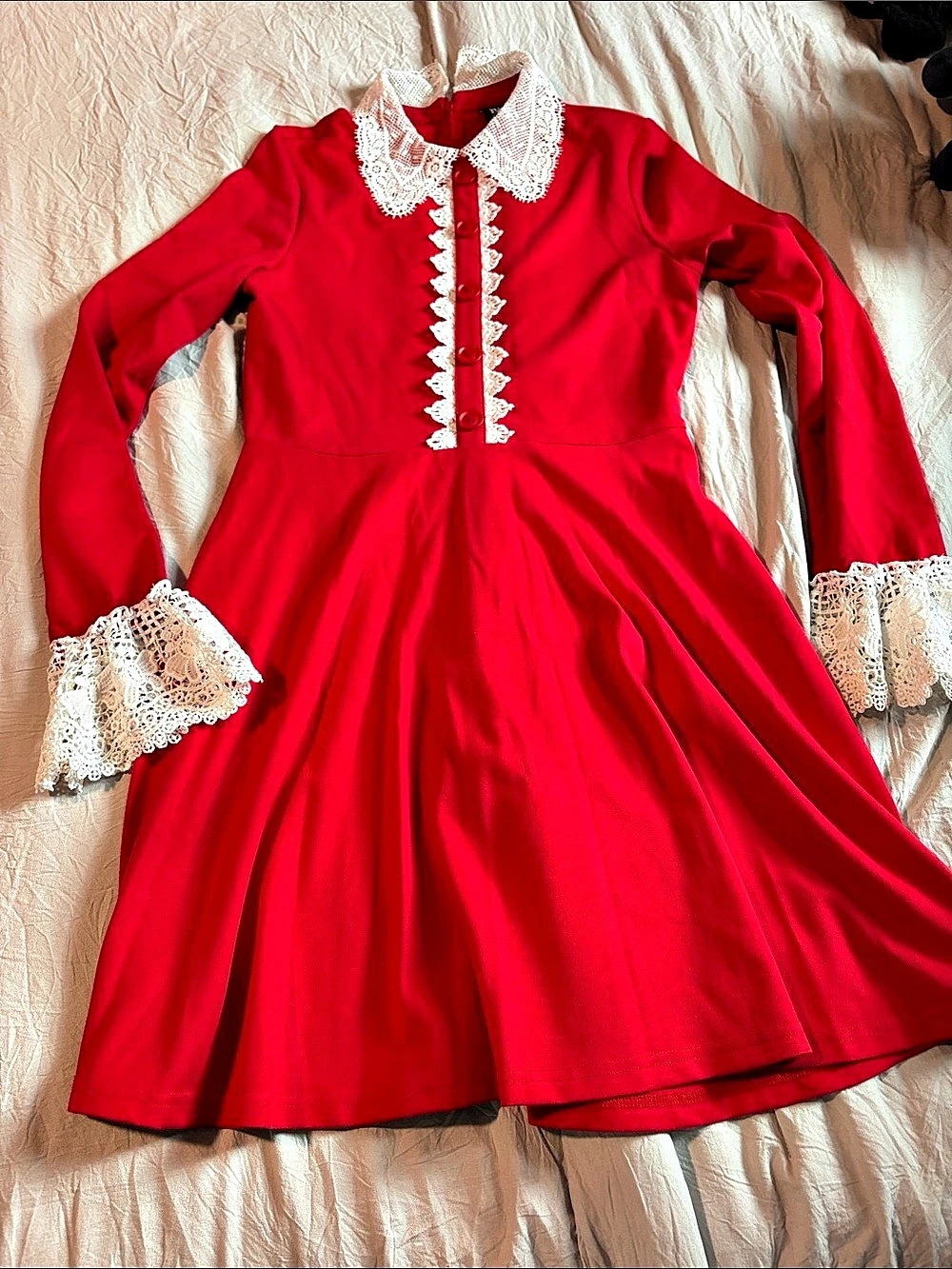 Killstar Red Lace Collar Mini Dress Like New
